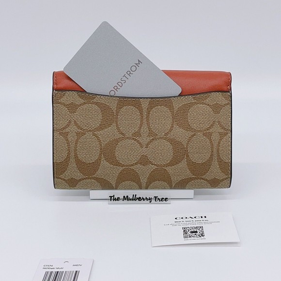 Coach C7374 Kleo Wallet In Signature Canvas Gold Khaki Multi NWT Org $250 - Picture 3 of 10